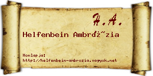 Helfenbein Ambrózia névjegykártya